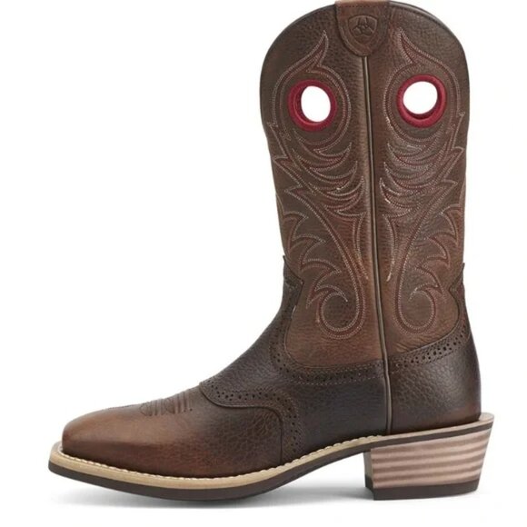 Ariat Mens Heritage Roughstock Square toe western boot in brown main image 7
